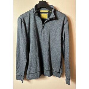 Washed Stone Beaten Sweater Mens‎ Large 1/4 Zip Gray Outdoor Normcore Cozy 27045